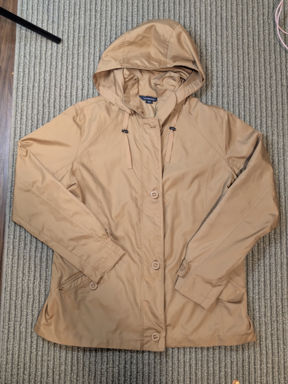Lands' End Women's Hooded Rain Jacket - Tan